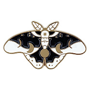 Butterfly Enamel Pins, Alloy Brooches for Backpack Clothes, Black, 20x33mm(PW-WG32049-02)