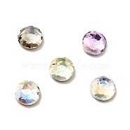 K9 Glass Rhinestone Cabochons, Flat Back & Back Plated, Faceted, Flat Round, Mixed Color, 4x2mm(RGLA-F074-A)