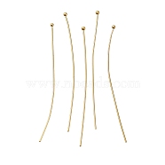 Brass Ball Head Pins, Lead Free & Cadmium Free, Real 24K Gold Plated, 45x0.6mm, Head: 1.5mm(KK-H502-03H-G)