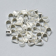 925 Sterling Silver Snap on Bails, Unsoldered, with 925 Stamp, Silver, 6.5x4.5x3.5mm, Hole: 3.5x5mm(X-STER-T002-216S)