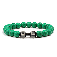 Blue turquoise alloy dumbbell jewelry bracelet for men's high-end and versatile accessories(GK5142-27)