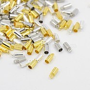 Brass Cord Ends, Mixed Color, 9x3.5x3mm, 3mm inner diameter, Hole: 1.5mm(EC038-M-NF)