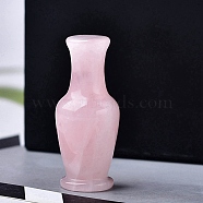 Natural Rose Quartz Carved Healing Vase Figurines, Reiki Energy Stone Display Decorations, 48x20mm(PW-WG21325-01)