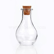 Glass Bottle for Bead Containers, with Cork Stopper, Wishing Bottle, Clear, 4.9x8.8cm, Bottleneck: 2.2cm in diameter, Hole: 15mm, Capacity: 55ml(1.85 fl. oz)(AJEW-H006-1)