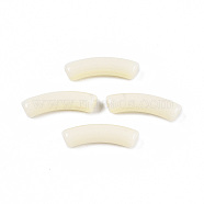 Opaque Acrylic Beads, Curved Tube, Light Yellow, 32x9.5x8mm, Hole: 1.8mm, about 330pcs/500g(MACR-S372-002B-S019)