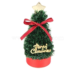 Mini PET Plastic Christmas Trees Model, Micro Landscape Dollhouse Accessories, Pretending Prop Decorations, Red, 130mm(PW-WGAF9E0-01)