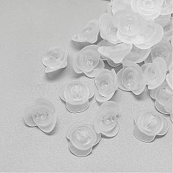 Transparent Acrylic Beads, Frosted, Flower, Clear, 14.5x15x7mm, Hole: 1.5mm, about 1000pcs/500g(FACR-S034-SB518)