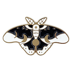 Butterfly Enamel Pins, Alloy Brooches for Backpack Clothes, Black, 20x33mm(PW-WG32049-02)