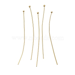 Brass Ball Head Pins, Lead Free & Cadmium Free, Real 24K Gold Plated, 45x0.6mm, Head: 1.5mm(KK-H502-03H-G)