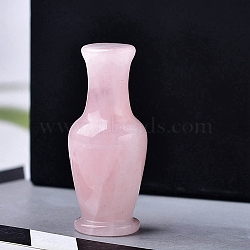 Natural Rose Quartz Carved Healing Vase Figurines, Reiki Energy Stone Display Decorations, 48x20mm(PW-WG21325-01)