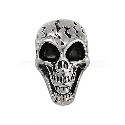 304 Stainless Steel Beads, Skull, Antique Silver, 17x11x9mm, Hole: 1.8mm(STAS-F310-22AS)