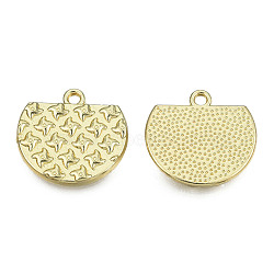 Rack Plating Alloy Pendants, Cadmium Free & Nickel Free & Lead Free, Half Flat Round with Star, Light Gold, 17x18x2mm, Hole: 1.6mm(PALLOY-T077-180)