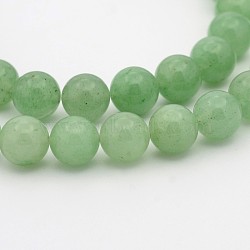 Natural Green Aventurine Round Bead Strands, 8mm, Hole: 1mm, about 45pcs/strand, 14.5~15 inch(G-P070-37-8mm)