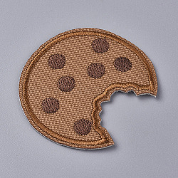 Computerized Embroidery Cloth Iron on/Sew on Patches, Costume Accessories, Cookies, Coconut Brown, 53x47x1.2mm(DIY-L031-023)