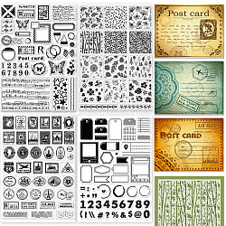 4 Sheets 4 Styles PVC Plastic Stamps, for DIY Scrapbooking, Photo Album Decorative, Cards Making, Stamp Sheets, Mixed Shapes, 210x30xx3mm, about 1 sheet/style(DIY-GL0004-86J)