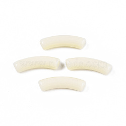 Opaque Acrylic Beads, Curved Tube, Light Yellow, 32x9.5x8mm, Hole: 1.8mm, about 330pcs/500g(MACR-S372-002B-S019)