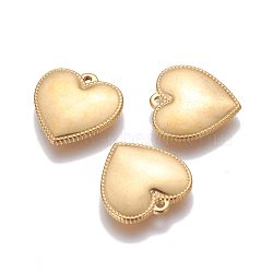 304 Stainless Steel Pendants, Puffed Heart, Golden, 21.8x21.6x3.6mm, Hole: 1.6mm(STAS-G191-02G)