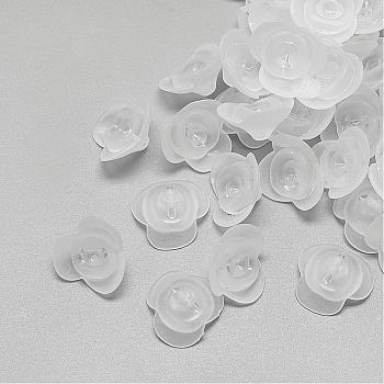Transparent Acrylic Beads, Frosted, Flower, Clear, 14.5x15x7mm, Hole: 1.5mm, about 1000pcs/500g