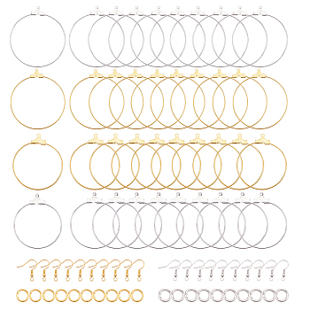 DIY Earring Makings, with Iron Hoop Earrings Findings & Jump Rings & Earring Hooks, Platinum & Golden, 74x72x17mm