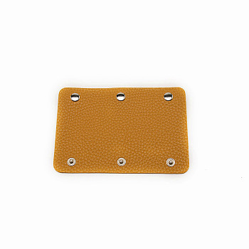 PU Leather Handle Protector Strap Covers, with Zinc Alloy Button, for Craft Strap Making Supplies, Chocolate, 13x9x0.15cm
