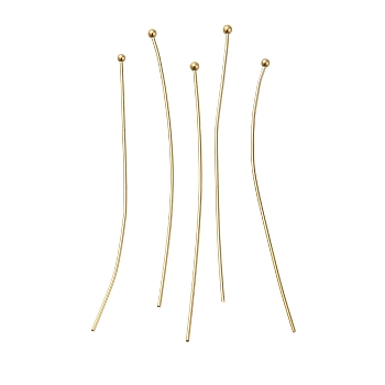 Brass Ball Head Pins, Lead Free & Cadmium Free, Real 24K Gold Plated, 45x0.6mm, Head: 1.5mm