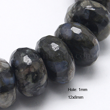 12mm PrussianBlue Abacus Grey Opal Beads