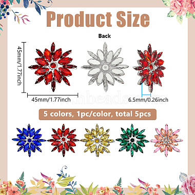 5St&uuml;ck 5 Farben Glascabochons(GLAA-FG0001-30)-2