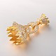 Fashionable Brass Micro Pave Cubic Zirconia Fold Over Clasps(ZIRC-M047-G-RS)-2