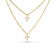 Tinysand cz jewelry 925 серебро кубический цирконий крест кулон двухъярусные ожерелья(TS-N014-G-18)-1