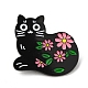 Cartoon Cat & Flower Enamel Pins(JEWB-H017-01EB-02)-1