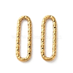 Ion Plating(IP) 304 Stainless Steel Linking Rings, Textured Oval, Real 18K Gold Plated, 12x4x1mm, Inner Diameter: 10x1.5mm(STAS-C114-08A-G)