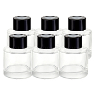 BENECREAT Glass Aromatherapy Subpackage Bottle, with Aluminium Oxide Cover & PP Plug, Plastic Funnel Hopper & Transfer Pipettes, Electrophoresis Black, 49.5x68.5mm, Capacity: 50ml(1.69 fl. oz), 6pcs(MRMJ-BC0002-87EB)