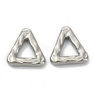 304 Stainless Steel linking Rings, Hammered, Triangle, Stainless Steel Color, 13.9x13.2x2.7mm, Inner Diameter: 7x6mm(STAS-E191-15P)