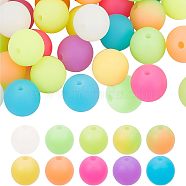 60Pcs 10 Colors Luminous Silicone Beads, DIY Nursing Necklaces and Bracelets Making, Round, Mixed Color, 11.5mm, Hole: 2mm, 6pcs/color(SIL-FH0001-02)