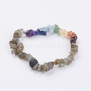 Chakra Jewelry, Natural Labradorite Chip Stretch Bracelets, 2 inch(52mm)(BJEW-JB03557-03)