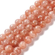 Natural Sunstone Beads Strands, Round, 10~10.5mm, Hole: 1.2mm, about 19pcs/strand, 8.07''(20.5cm)(G-A205-28C)
