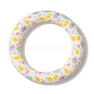Silicone Beads, Ring, Gold, 65x10mm, Hole: 3mm(SIL-Z010-04K)