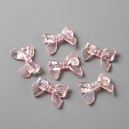 Transparent AB Color Plated Acrylic Beads, Bowknot, Pink, 23.5x32x7mm, Hole: 2mm(TACR-TAC0009-01)