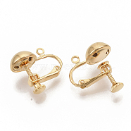 Brass Screw On Clip Earring Converter, Spiral Ear Clip, for Non-Pierced Ears, with Loop, Nickel Free, Real 18K Gold Plated, 18~19x17x10.5mm, Hole: 1.6mm(X-KK-T051-43G-NF)