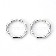304 Stainless Steel Linking Rings, Octagon Ring, Stainless Steel Color, 20.5x19.5x2.5mm, Inner Diameter: 15mm(STAS-T052-23A-P)