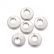 CCB Plastic Pendants, Flat Round, Platinum, 30x5mm, Hole: 1mm(CCB-P004-22P)