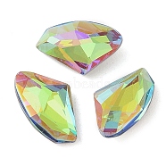 Glass Rhinestone Cabochons, Flat Back & Back Plated, Faceted, Axe, Sphinx, 14x9x4.5mm(RGLA-L029-11B-SPLA)