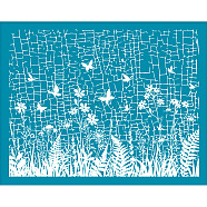 Silk Screen Printing Stencil, for Painting on Wood, DIY Decoration T-Shirt Fabric, Flower, 100x127mm(DIY-WH0341-376)
