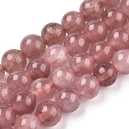 Natural Quartz Beads Strands, Dyed & Heated, Imitation Sunstone, Round, Indian Red, 6~6.5mm, Hole: 1mm, about 63pcs/strand, 15.35 inch(39cm)(G-R479-6mm-14)