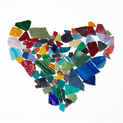 Mosaic Tiles Glass Cabochons, for Home Decoration or DIY Crafts, Nuggets, Colorful, 19.5~52x7~37.5x2.5~3.5mm(DIY-P044-01)