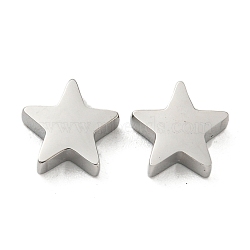 304 Stainless Steel Charms, Star Charm, Stainless Steel Color, 8x8x3mm, Hole: 1.8mm(STAS-L022-216P)