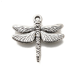 Tibetan Style Alloy Pendants, Cadmium Free & Lead Free, Dragonfly, Antique Silver, 17.5x18x2mm, Hole: 1.2mm, about 561pcs/500g(FIND-G078-25AS)