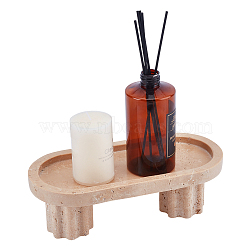 Natural Marble Jewely Display Tray, Jewelry Organizer Holder, Oval, 24.6x11.5x8.15cm(AJEW-WH0709-086A)