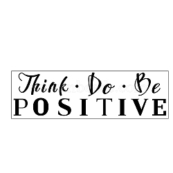 PVC Quotes Wall Sticker, for Stairway Home Decoration, Word Think Do Be POSITIVE, Black, 17x59cm(DIY-WH0200-038)