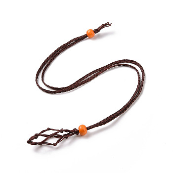 Necklace Makings, with Natural Wood Beads and Chinese Waxed Cotton Cord, Dark Red, 22.83 inch(58cm)
